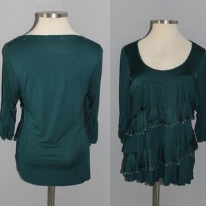 Maurices Ruffled Tiered Top Teal HW4259